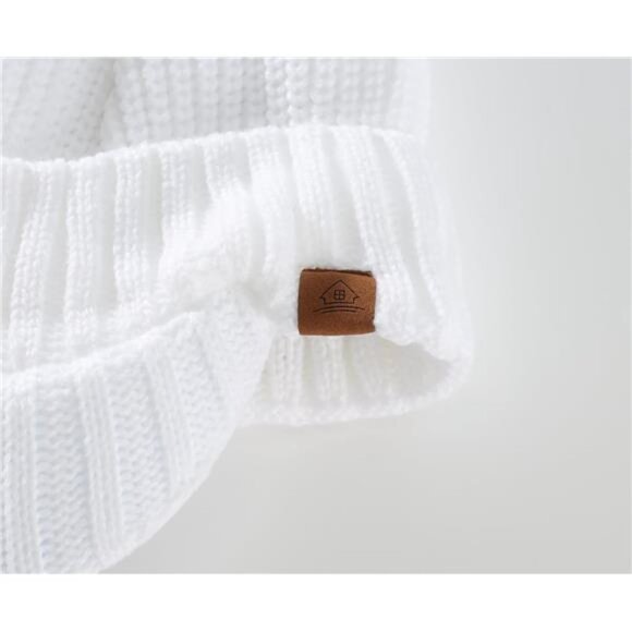 Men's Winter Hat Thick Knit Beanie Cap White - Picture 6 of 7
